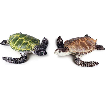 BLAPNK 2 Pcs Realistic Ocean Turtle Model Toys, Simulated Sea Life Turtle Animals Figurine Collection Playset Sea Creature Science Educational Props
