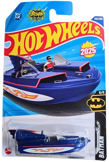 Hot Wheels 1966 Bat Boat [Blue], Batman 5/5, 232/250, New for 2025!, 1:64 Scale Diecast Car