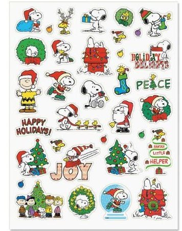 Peanuts Gang Snoopy Charlie Brown Lucy Linus Character Christmas Easter Thanksgiving Halloween 4th of July Seasonal Holiday Sticker Set, 5 Sheets 118