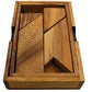 T Letter Puzzle in a Wooden Box - Brain Teaser Puzzle, Build the T Letter