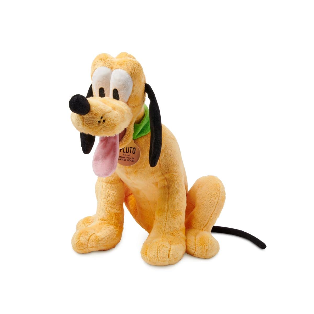 Disney Store Official Pluto Medium Soft Toy for Kids - Cuddly Character with Fuzzy Texture and Embroidered Details, Floppy Ears and Tongue. Suitable