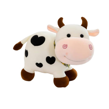 XZJMY Cow Plush Toy, 10.2" Little Cow Doll,Stuffed Animal Throw Plushie Pillow Doll, Present for Every Age & Occasion (White)