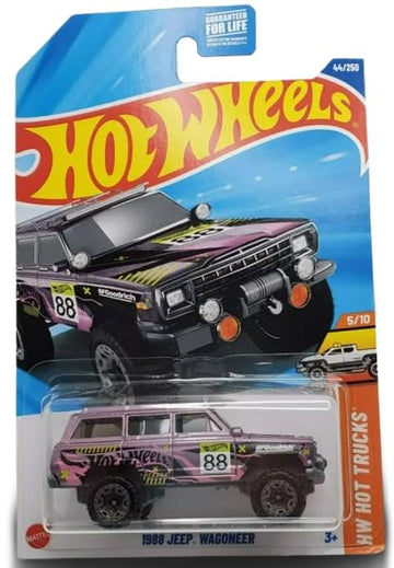Hot Wheels 1988 Jeep Wagoneer, Pink/Purple, HW Hot Trucks, 1:64 Scale Diecast