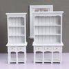 AirAds Dollhouse Furnitures 1:12 Scale Dollhouse Miniature Wood Hutch Display Cupboard Cabinet White Furniture (Set 2) (2-Drawer Hutch)