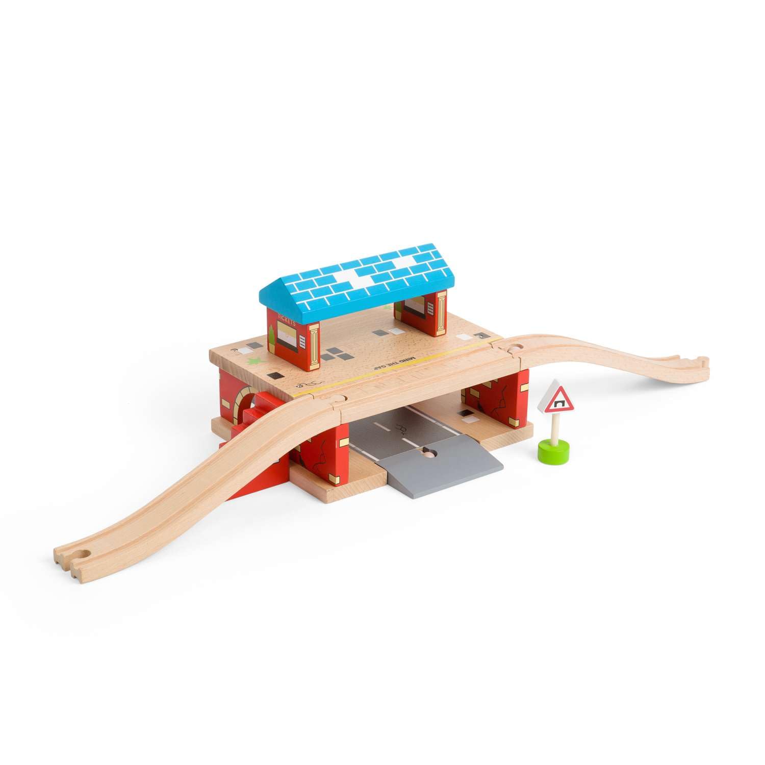 Bigjigs Rail, Overground Station, Wooden Toys, Wooden Train Shed, Train Toys, for 3 4 5 Year Olds