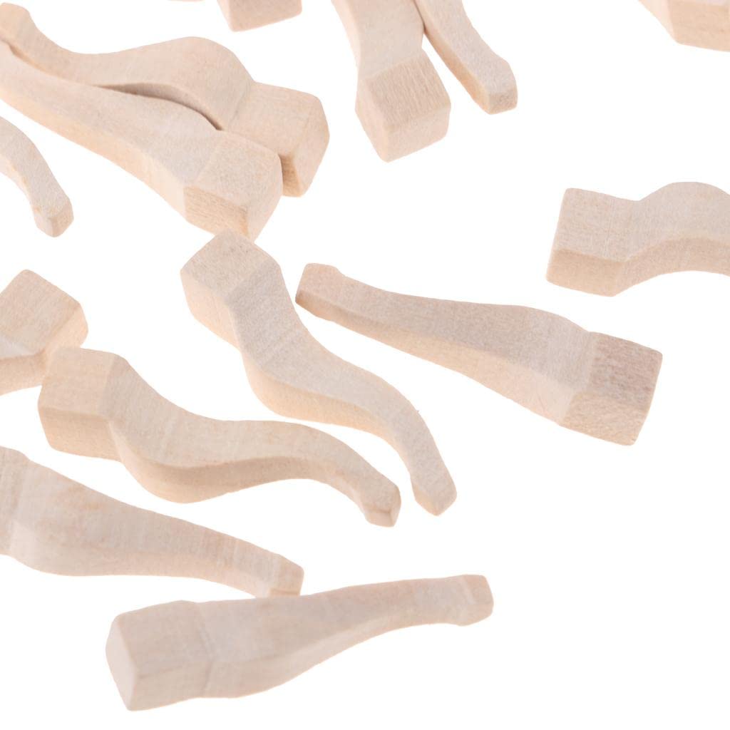 NC 10 Pieces Wooden Dollhouse Miniature Table Legs, 1/12 Scale DIY Furniture Parts for Mini Scene Decor