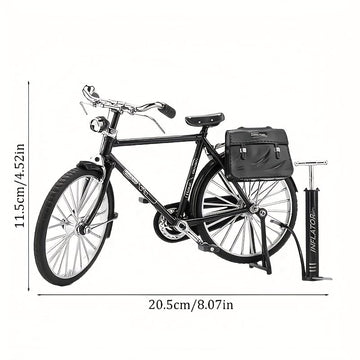 Veloshine Mini Vintage-Style Alloy Bicycle Model, Classic Black Figurine, Desktop Ornament, Manual Assembly, for Friends, Family