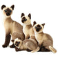 Cute Simulation Siamese Cat Plush Toy Realistic Lifelike Siamese Cat Kitty Stuffed Animals Model Doll Gift Collection for Kids