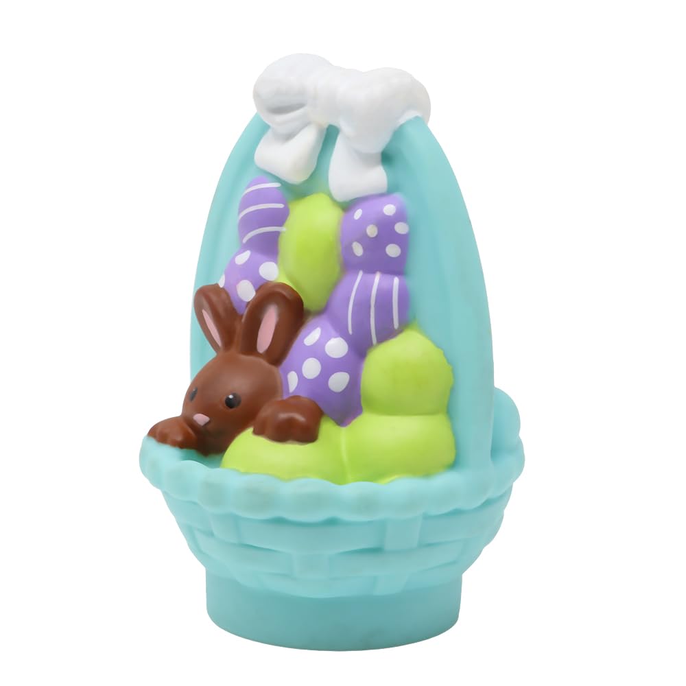Fisher-Price Replacement Part Little People Collectible Easter Dollhouse Playset P8224 - Replacement Blue Easter Basket with Brown Bunny and Purple