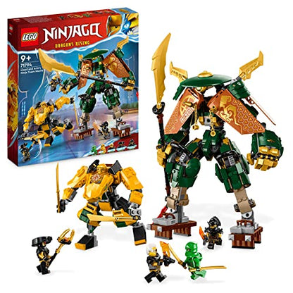 LEGO NINJAGO Lloyd and Arin’s Ninja Team Mechs Building Toy Set, Featuring 2 Battle Mechs and 5 Minifigures, Gift for Imaginative Boys and Girls Ages