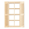 Melody Jane Dollhouse 8 Pane Window with Shutters Wooden 1:12 Scale 4 x 5 10 x 12.5cm