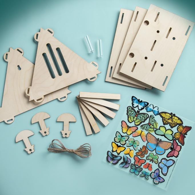 Craft-Tastic - Make A Butterfly House - DIY Nature Craft - No Tools Needed - Decorate Your House with Flowers - Ages 4+ with Help