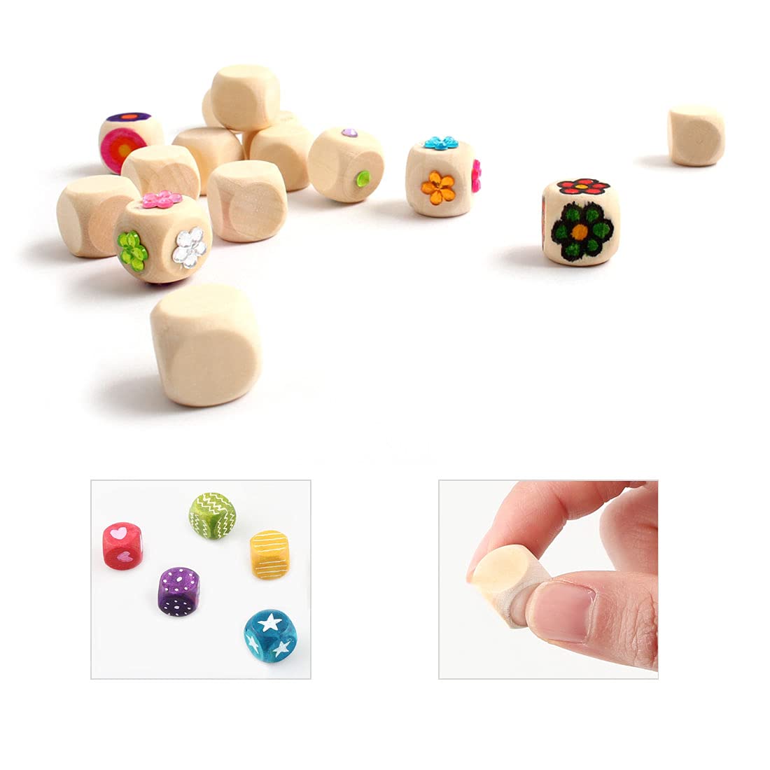 GARASANI 50 Pack Gonggi Konggi Korean Wood Jacks Game Wood Coloring Painting Craft Bulk