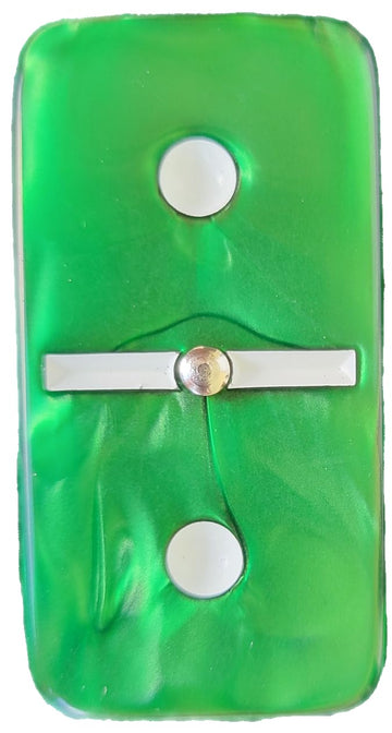 Marion Domino Double 6 Green Marbleized Jumbo Tournament Professional Size w/Spinners in Elegant Black Velvet Case.