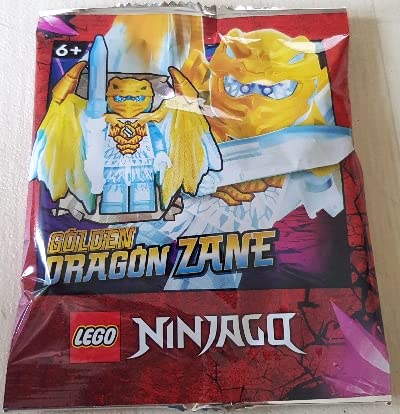 LEGO Ninjago Crystalized Golden Dragon Combo Set: Cole Jay Zane and Kai Minifigures with Weapons, Blue
