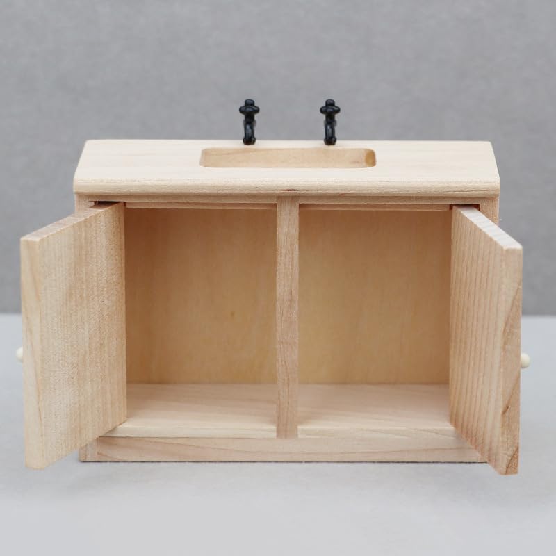 AirAds Dollhouse 1:12 Scale Dollhouse Miniature Furniture Sink Storage Dolls Chest Unfinished wooded Furniture Dollhouse Furniture Dolls Accessories