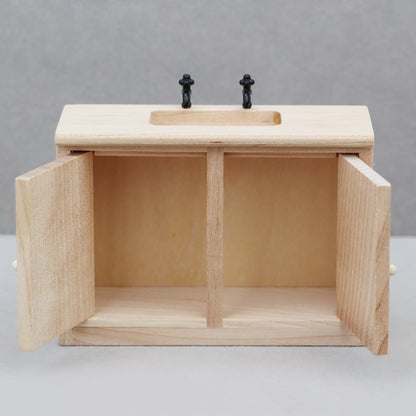 AirAds Dollhouse 1:12 Scale Dollhouse Miniature Furniture Sink Storage Dolls Chest Unfinished wooded Furniture Dollhouse Furniture Dolls Accessories