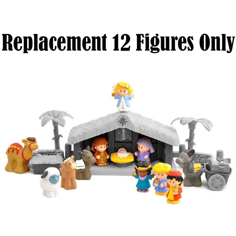 Replacement Parts for Fisher Price Little People Christmas Story - J2404 ~ Camel, Donkeys, Sheep, Wise Men, Mary, Joseph, Angel, Baby Jesus, and Calf