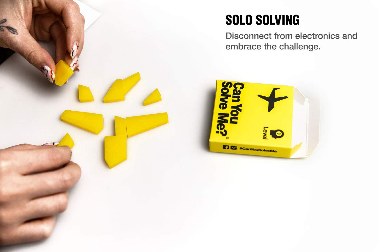 Can You Solve Me? 12 Puzzle Gift Set - Challenging Tangram, IQ Toy, Brainteaser, Mind Game for Children + Adults -Includes 12 Geometric Shapes & 3