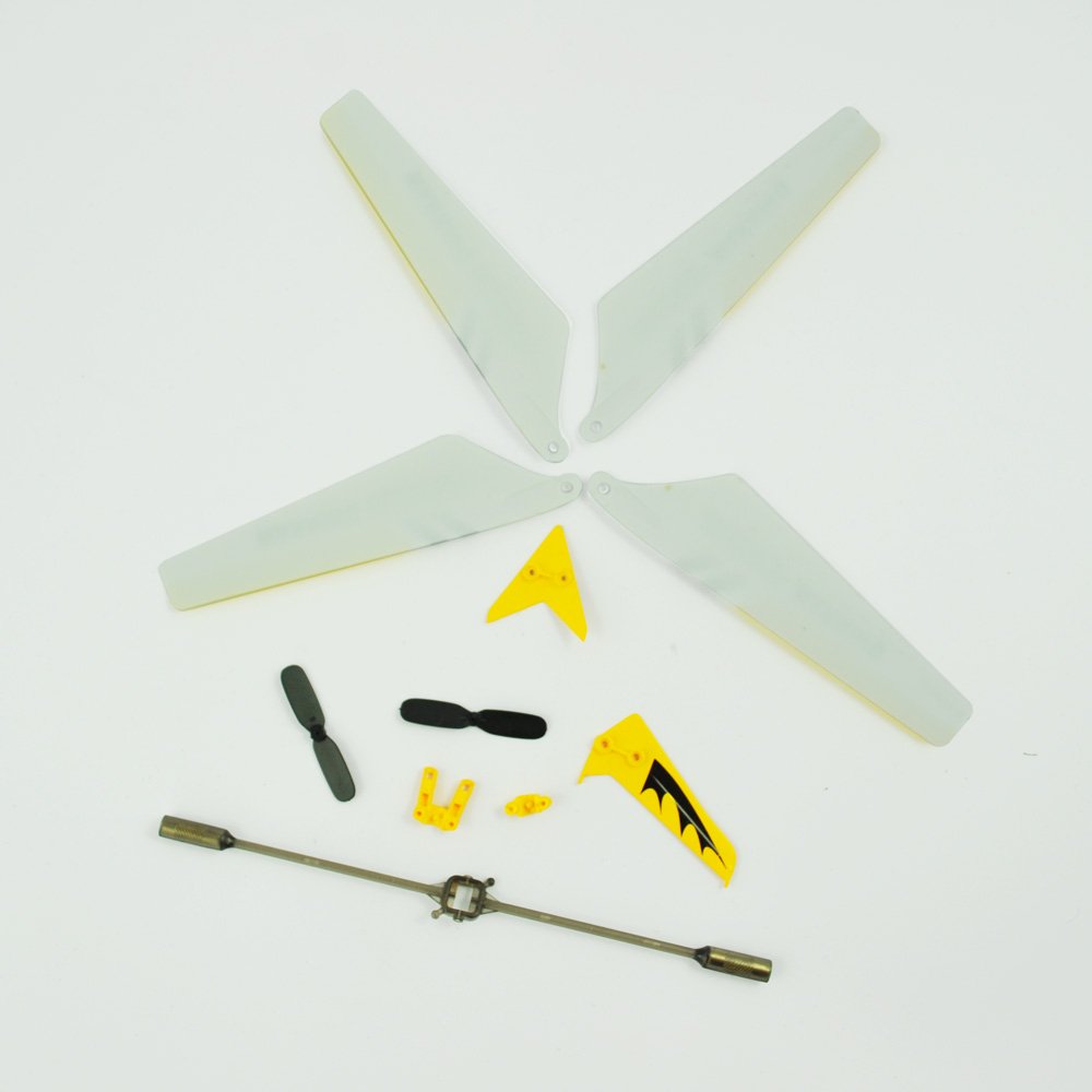SYMA Full Replacement Parts Set for Syma S107 Rc Helicopter, Main Blades, Tail Decorations, Tail Props, Balance Bar, -Yellow Set