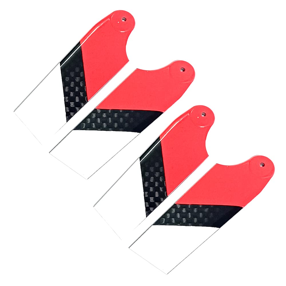 STASRC 2Pairs Tarot 65mm Tail Rotor Blade Red for Align Trex 450 Helicopter