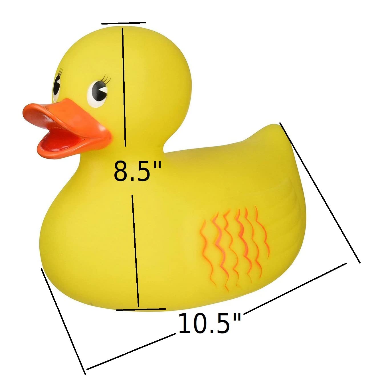 Zugar Land Jumbo Classic Yellow Rubber Ducky (10.5") Makes Noise When Squeezed! Has Open Beak Large Cool Duck