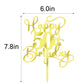 Ruscalin Happy 50th Birthday Cake Topper?Mirrored Gold Acrylic Birthday Topper for Cheers to 50 Years Birthday/Anniversary Party Decoration Ideas