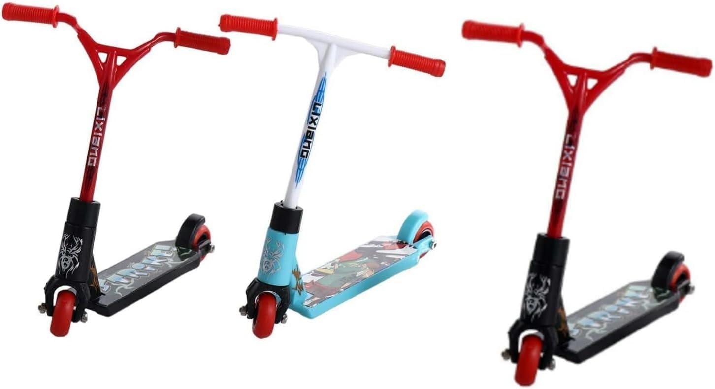 YLiiii 3Pcs Finger Scooter Mini Two Wheel Toys,Mini Scooters Finger Board Accessories,Tiny Trick Scooter for Finger Training, Party Favors, Birthday