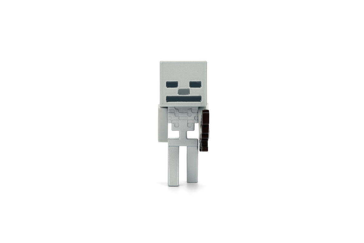 Jada Minecraft Metalfigs 4-Pack - 2.5” Die-Cast Collectible Figures Toys - Wave 4 Set Featuring Steve with Sword, Alex with Axe, Skeleton & Villager