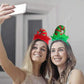 Kiddale 2 Pieces Christmas Headbands,Multicolored Elf Hat Headband with 3D Hat Designs for Christmas and Holiday Parties