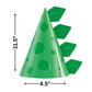 Unique Green Cone-Shaped Dinosaur Cardstock Party Hats (Pack of 8) - Perfect for Kids' Birthdays & Dino-Themed Celebrations