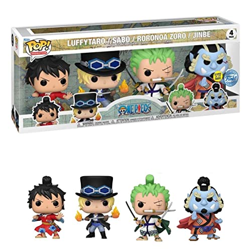 Funko Pop! Animation: One Piece - Monkey D. Luffy - 4 Pack - Glow in The Dark - Collectable Vinyl Figure - Gift Idea - Official Merchandise - Toys for