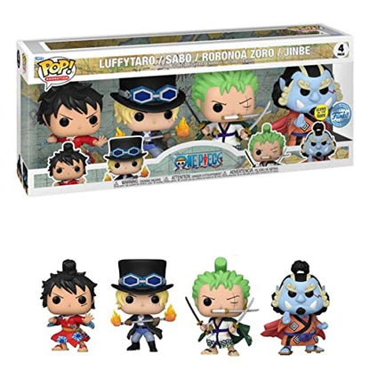 Funko Pop! Animation: One Piece - Monkey D. Luffy - 4 Pack - Glow in The Dark - Collectable Vinyl Figure - Gift Idea - Official Merchandise - Toys for