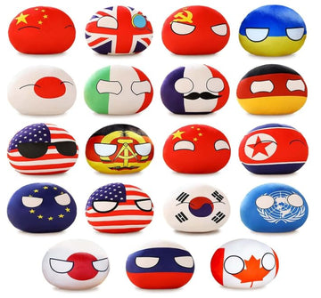 19 PCS Country Balls Plushies 4 in Poland Ball Doll for Children and Adult Gifts Pendant Accessories Stuffed Toys
