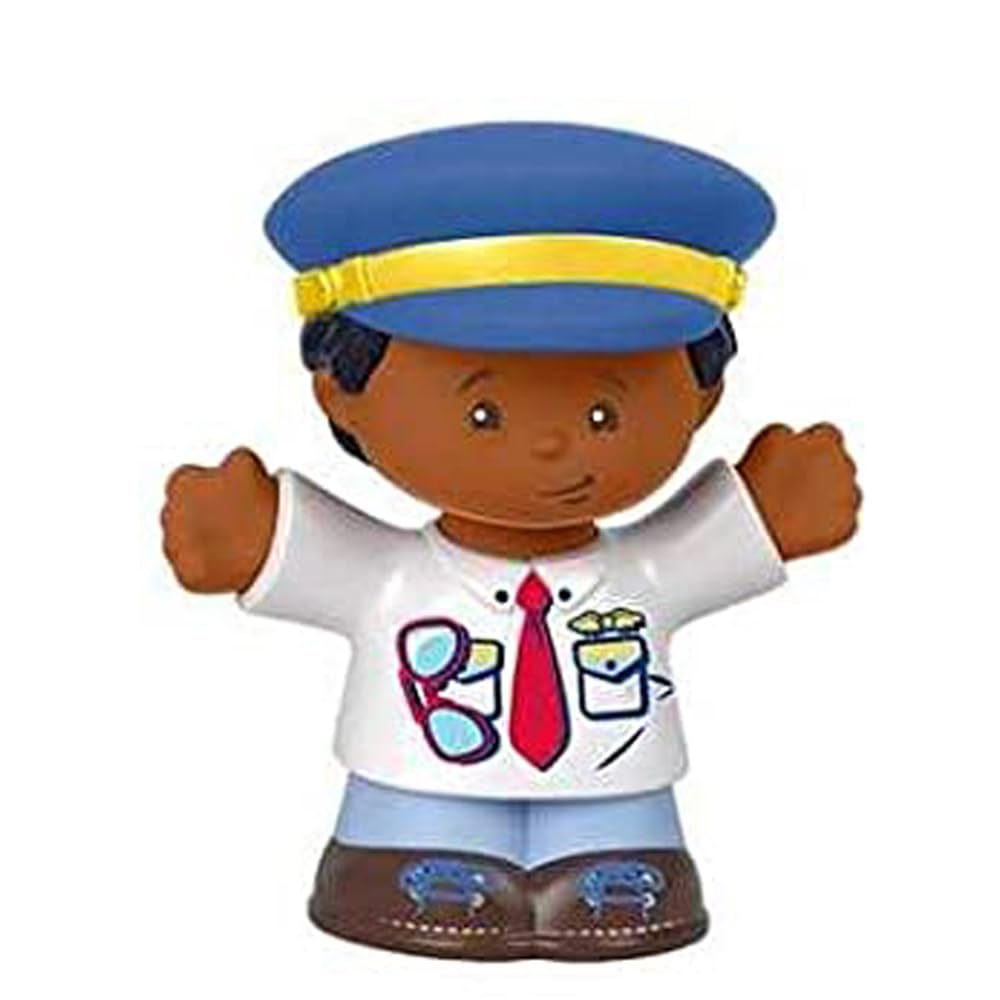 Fisher-Price Replacement Part Little People Travel Together Airplane Playset DJB53 - Replacement African American Airline Pilot Kurt Figure