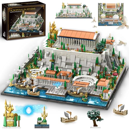 SpblastB Architecture Acropolis of Athens Building Blocks Set, 1988 Pieces Landmark Collection City Building Kit, Display Model Kit and Home Decor