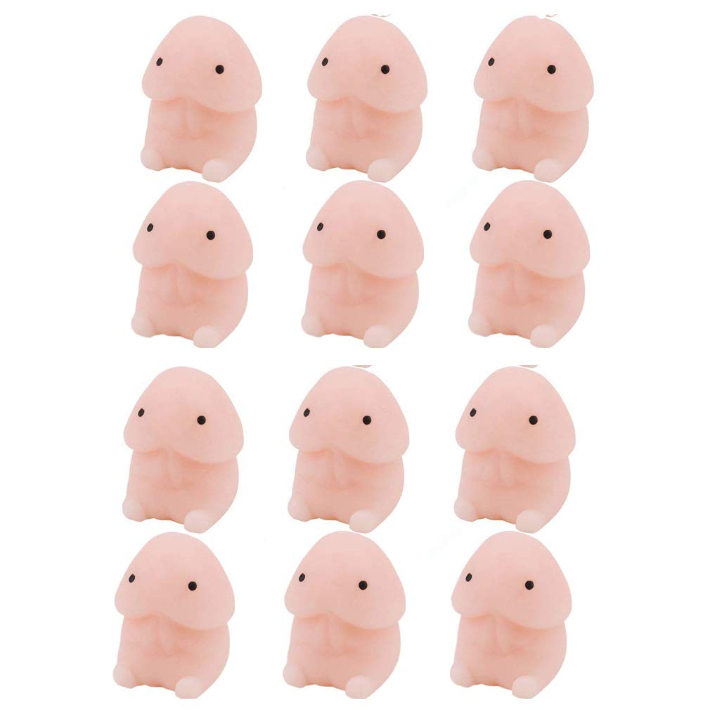 CoscosX 12 Pcs Mini Novelty Tricky Stress Mochi Toys Super Soft Squishies Kawaii Slow Rising Decompression Squeeze Squeezing Stress Relief Toys