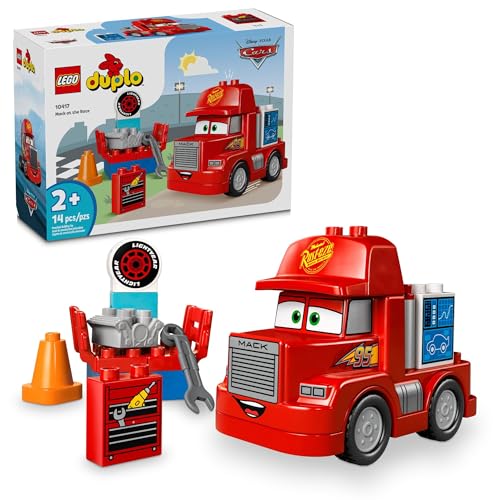 LEGO Disney Pixar Mack at The Race Cars Toys - Pixar Cars Birthday Gift for Toddlers, Preschool, Boys & Girls, Ages 2+ - Educational Building Toys Set