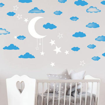 Blue Cloud Stickers for Children's Room Nursery Playground