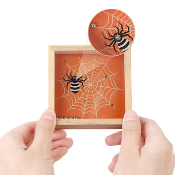 Mini Spider Maze Puzzle - Wooden Handheld Puzzle Game, Brain Teaser Labyrinth Toy, Fun Logic Puzzle, Portable Travel Puzzle Challenge