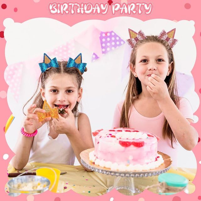4Pcs Dog Birthday Party Supplies, Blue Girls Hair Accessories, Kids Girl Favors, Ears Decoration Toys, Bow Hat Headwear, Headband Clip, Hats Clip