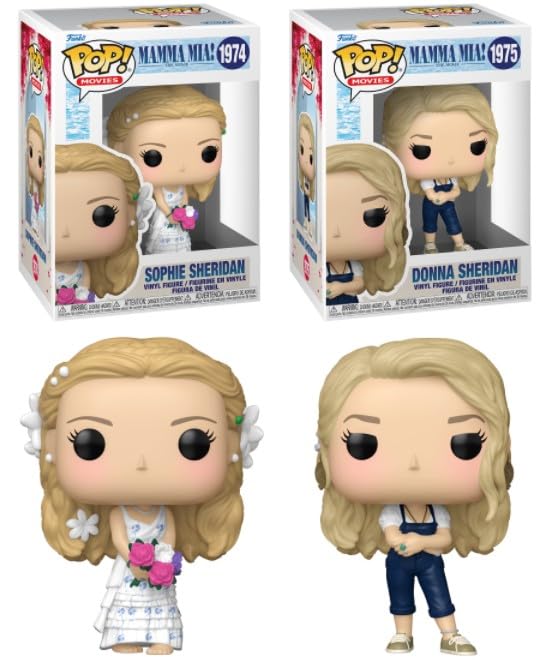 Funko Pop! Movies Mamma Mia! Vinyl Figures, Sophie Sheridan #1974 and Donna Sheridan #1975, Set of 2