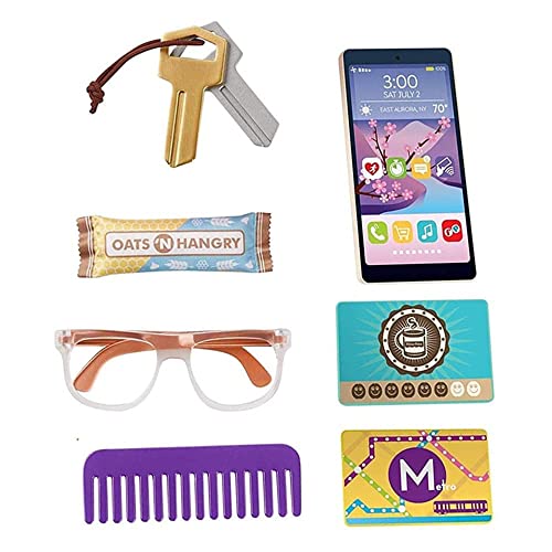 Replacement Parts for Fisher-Price Strut-n-Style Bag Playset - GKW04 ~ Replacement Bag Includes Wooden Smart Phone, Plastic Car Keys, Glasses, Credit
