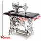 EatingBiting 1/12 1:12 Scale mini House Miniatures Furniture Vintage Silver Sewing Machine Table Metal, Sewing Machine Pedal Can Move, Worth