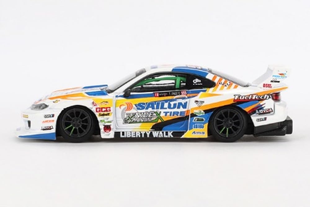 MINI GT L B-Super Silhouette S15 RHD (Right Hand Drive) #555 Yukio Fausto Drift Japan (2023) Limited Edition 1/64 Diecast Model Car MGT00895