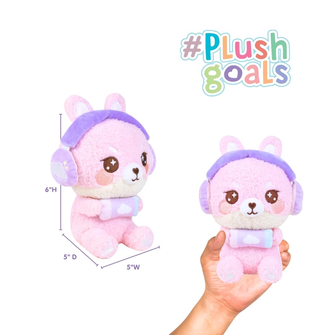 Kawaii Plush Pink Rabbit - Lil Series Momo the Gamer Girl Bunny by PlushGoals | Soft Stuffed Animal Relaxing with Cute Gaming Accessories | Cozy Gift