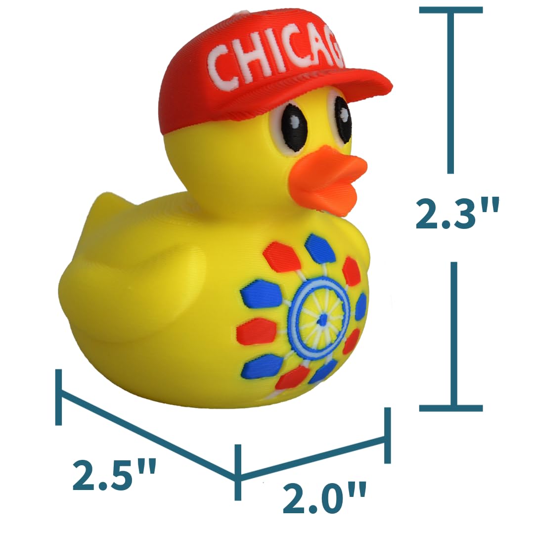 Chicago Ferris Wheel Duck / Yellow, Blue, & Red Hard Plastic Figure