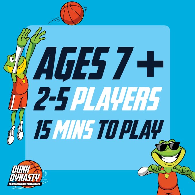 Dunk Dynasty - The Ultimate Basketball Card Game! Strategic Card Game for Kids and Adults. Great for Parties and Game Nights. 2-5 Players, Ages 7+.