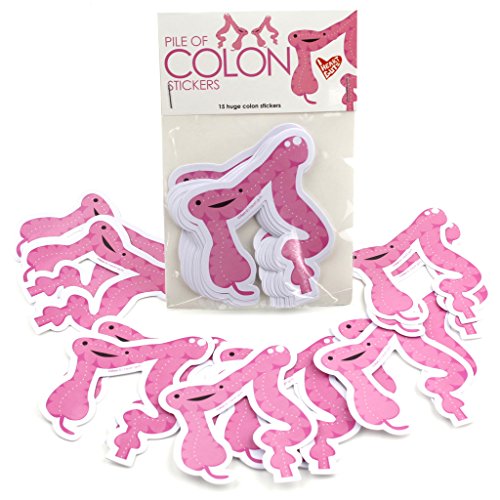 I Heart Guts Pile of Colon Stickers - 15 Colon Stickers - Funny Digestive Organ Vinyl Sticker Pack for Laptops, Journals, Gifts, and Medical Nerds