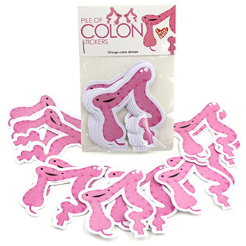 I Heart Guts Pile of Colon Stickers - 15 Colon Stickers - Funny Digestive Organ Vinyl Sticker Pack for Laptops, Journals, Gifts, and Medical Nerds